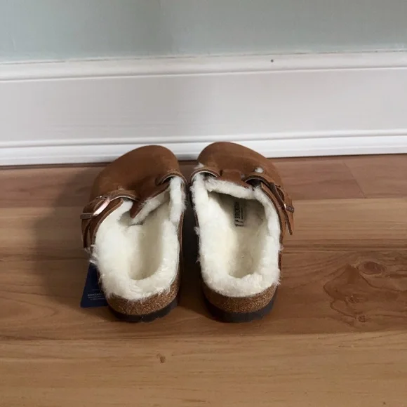 NWT Birkenstock Boston ShearlingSuede Leather - Mink